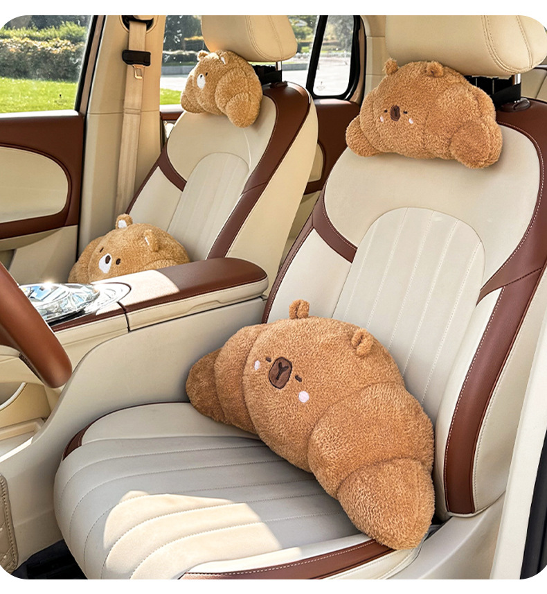 Blue Rain's New Product Car Headrest and Lumbar Support, Creative Cartoon Car Seat Cushion, Neck Pillow, Cute Car Cushion