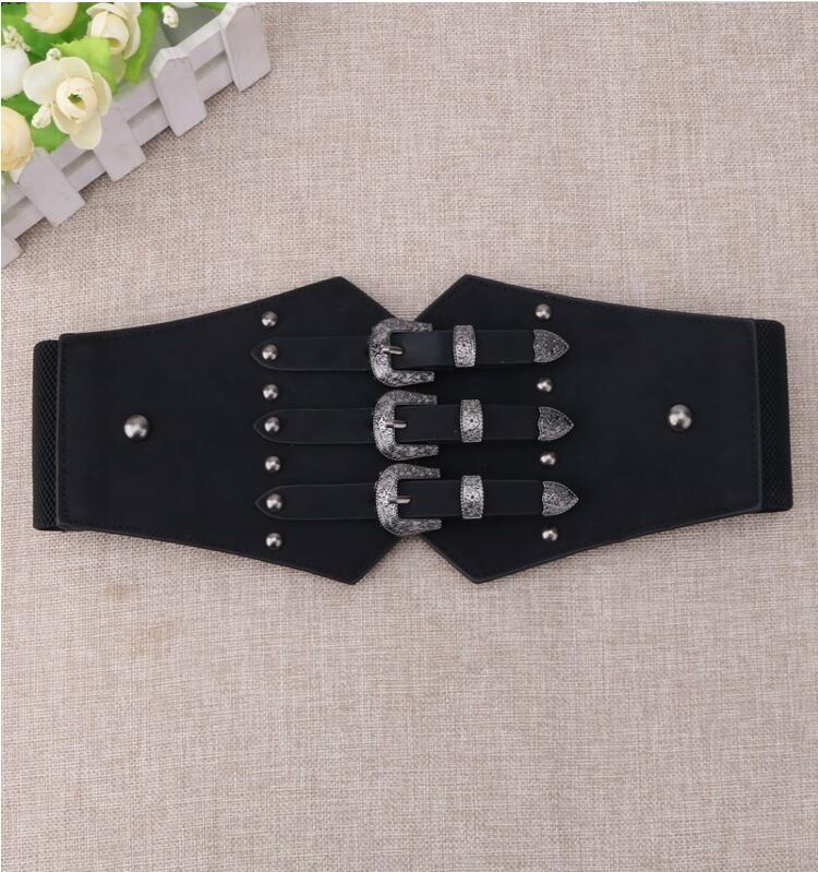 Neue Gürtel Mode Taille Abdeckung frauen Kleid Hemd Dekoration frauen Vielseitig Breiten Gürtel Elastische Taille Schwarz_voghion.com