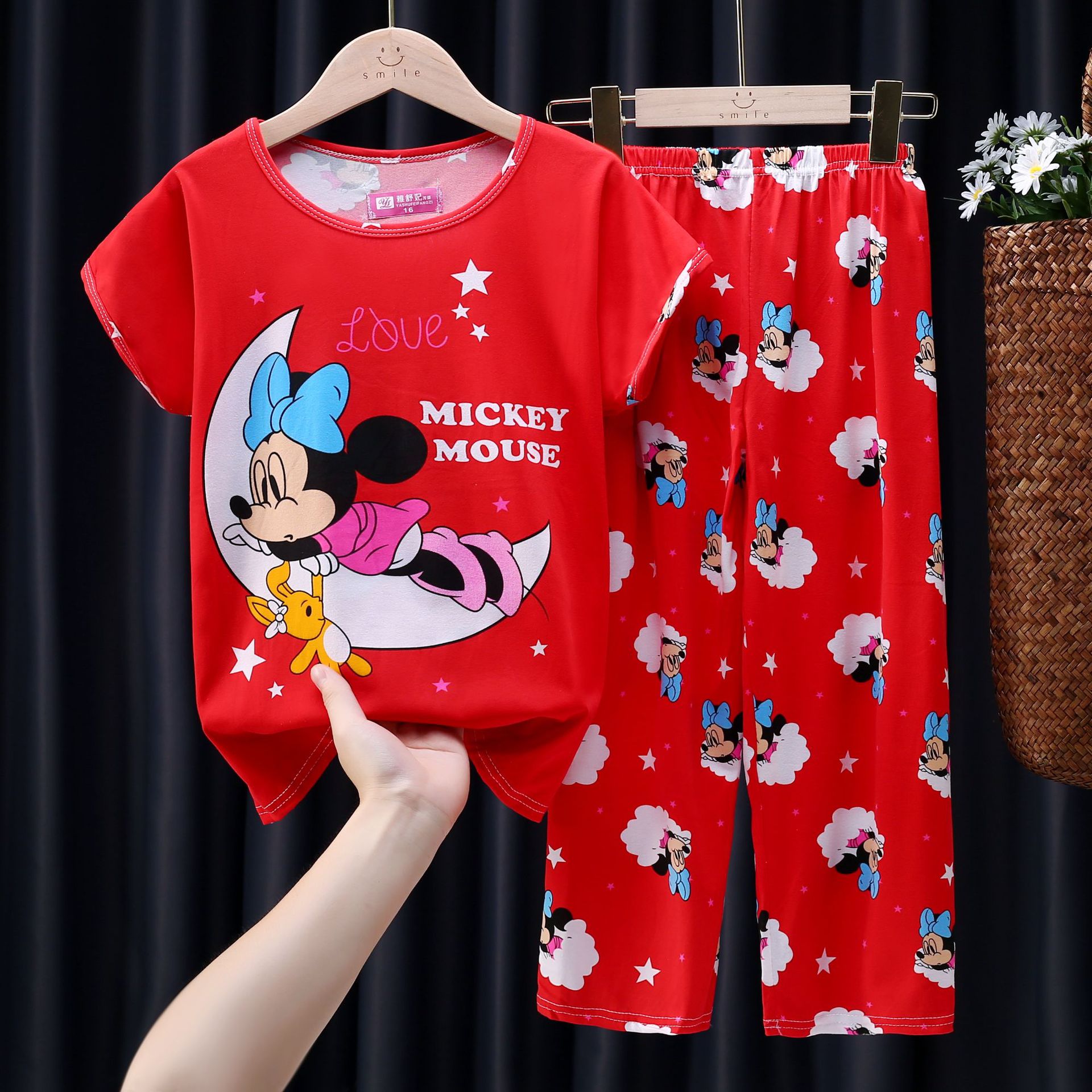 Z-Conjunto corto y largo-Luna Mickey Red