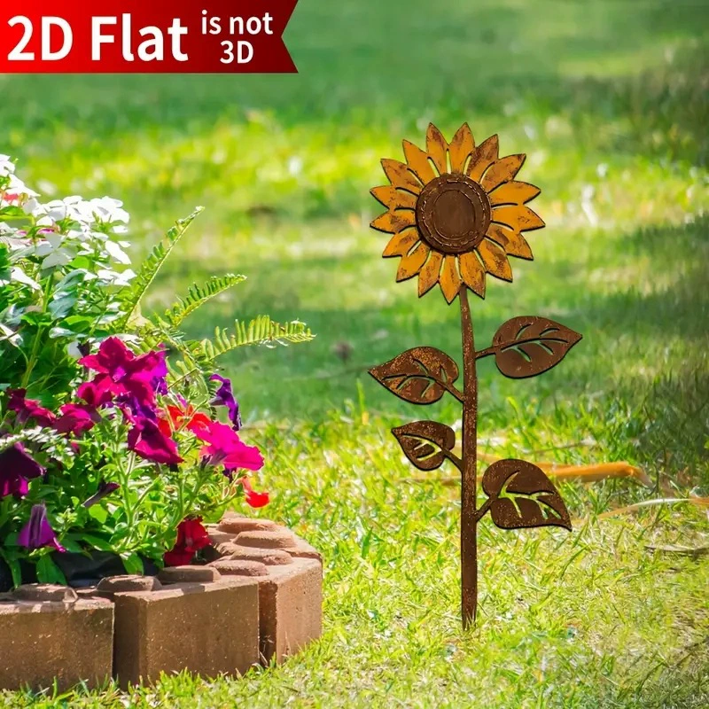 Кросс-бордерная ретро-солнечная земляная заглушка для улицы, двора, сада, металлический силуэт, земляная заглушка, ржаво-коричневые железные поделки