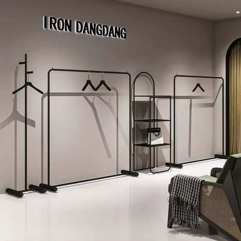 服装店展示架创意衣服架落地式中岛陈列男女装落地挂衣杆中岛架