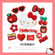 Red large bow cat head biscuit KT soft rubber PVC accessories diy hole slippers buckle mobile phone case decoration