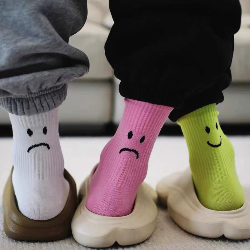 Trendy Brand Cry Smiley Socks Funny Street Sports Solid Color Lovers Socks ins Trendy Socks Men's and Women's Pure Cotton Socks Trendy Brand Cry Smiley Socks Funny Street Sports Solid Color Lovers Socks ins Trendy Socks Men's and Women's Pure Cotton Socks