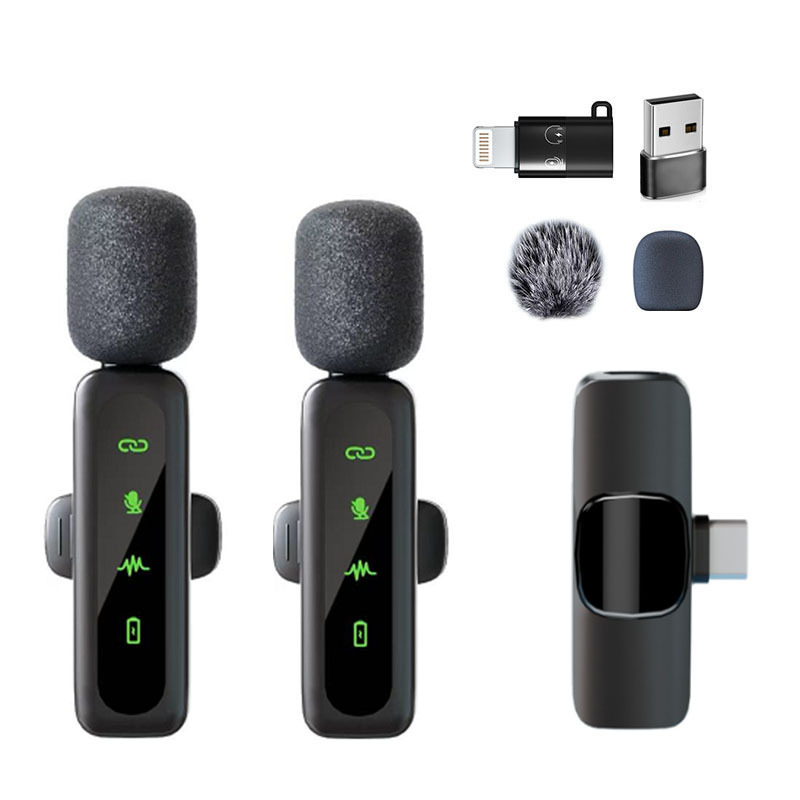 Nuevo micrófono de collar inalámbrico, micrófono L6, micrófono, uno para dos, Bluetooth inteligente, reducción de ruido, clip de collar de reverberación, micrófono