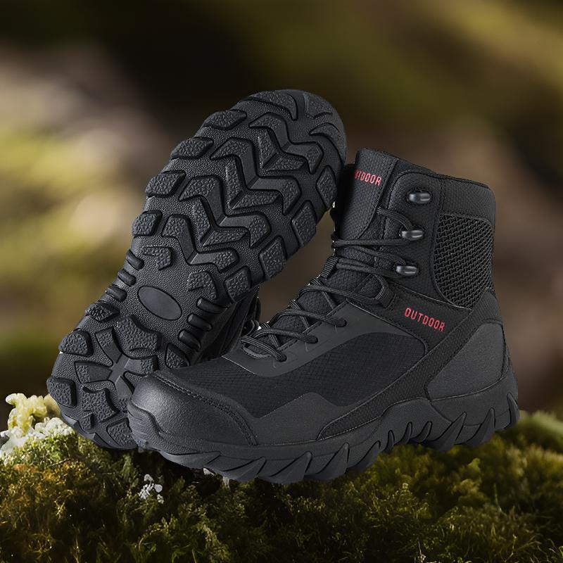 Spot venta directa de fábrica nuevas botas tácticas al aire libre zapatos de hombre de Amazon zapatos de tubo medio botas militares tácticas de senderismo alto hombres