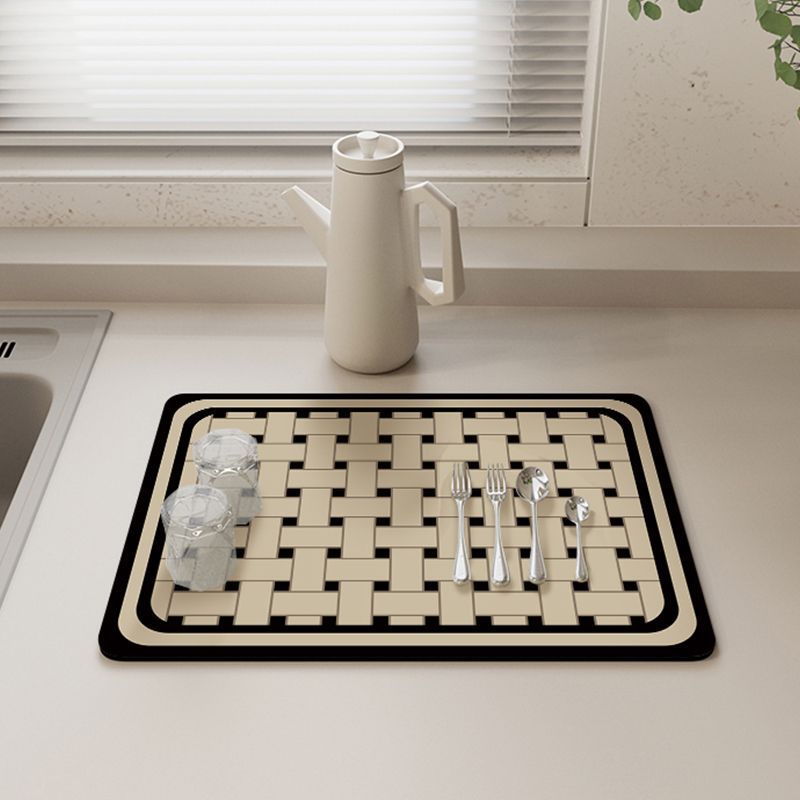 Creamy Wind Kitchen Drain Mat Countertop Silica Gel Water Absorbent Insulating Cup Mat Bathroom Sink Countertop Washable Non-washable Mat