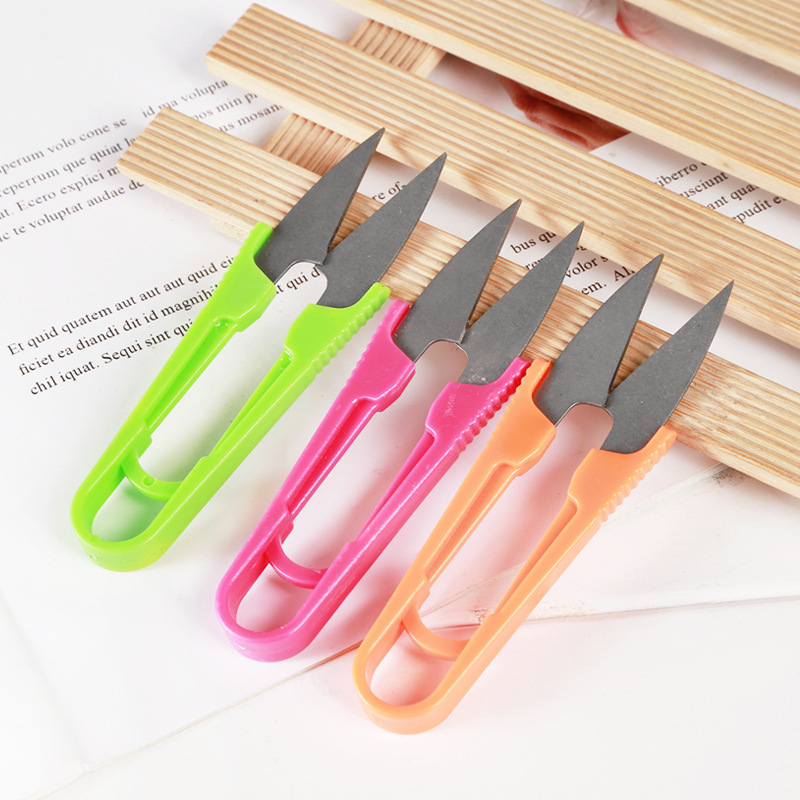 优质U型修线剪塑料纱剪十字绣剪刀厂家批发线头小剪刀一二元店