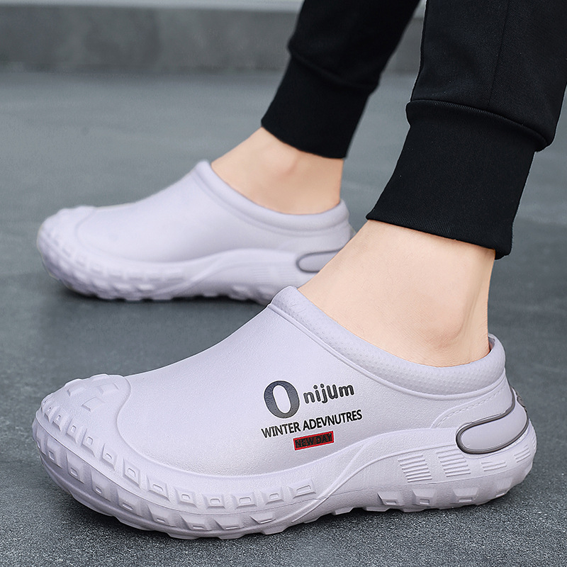 Zapatos de cocina de verano zapatos de trabajo especial para hombre impermeable, antideslizante, suela suave a prueba de aceite, zapatos de protección laboral de tamaño grande