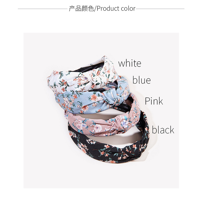 Fashion Retro Chiffon Printing Floral Headband display picture 2