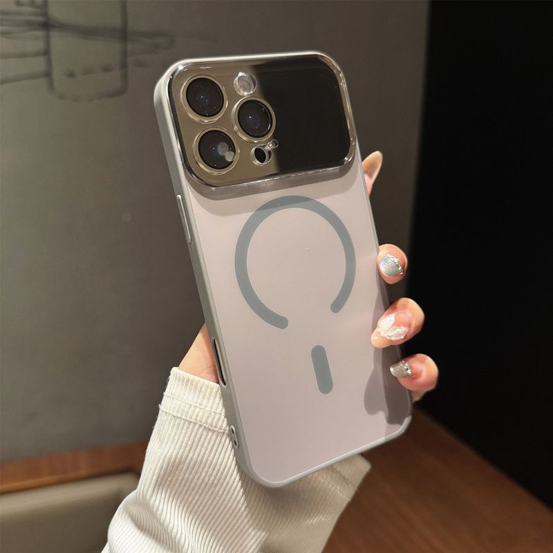 适用苹果17PROMAX肤感磨砂磁吸手机壳iPhone16马卡龙大视窗镜头膜|undefined