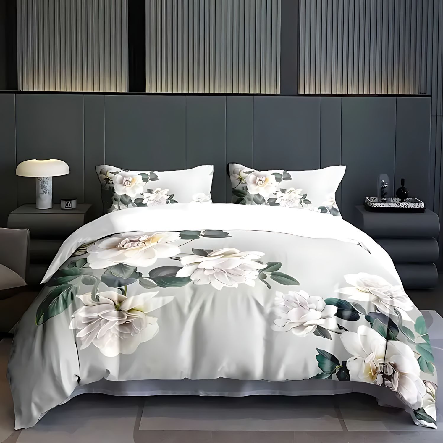 TEMU / JIT transfronterizo textil doméstico lirio flor molienda impresión digital 3D set de ropa de cama