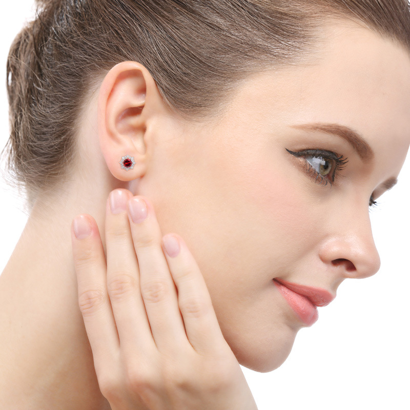 Cross-border wish Amazon AliExpress nieve zircon pendientes de plata esterlina 925 estilo sol simple pendientes para mujeres