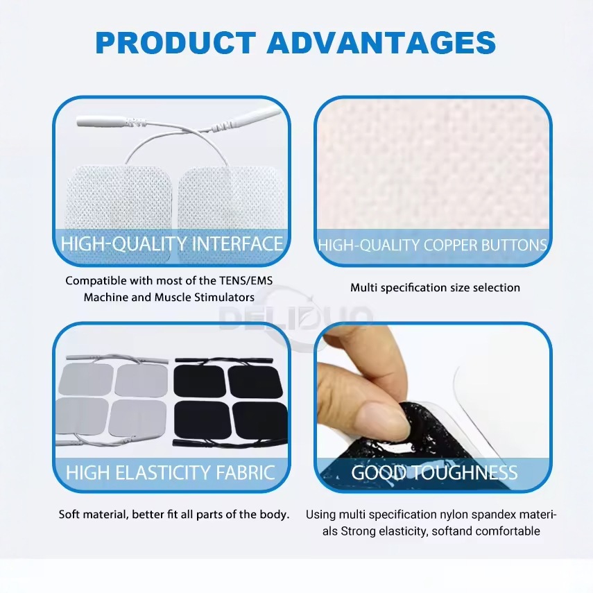 Fabricantes de parches de electrodos de fisioterapia transfronterizos certificados por la FDA para parches de electrodos autoadhesivos médicos adecuados para dispositivos de fisioterapia de frecuencia media y baja