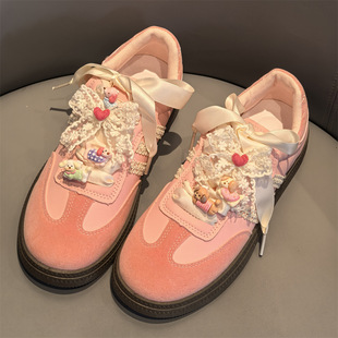 South Korea Love Lace Bow Puppy Shoelace Buckle Desun Shoes Decorative Cartoon Weenie Puppy Shoe Flower
