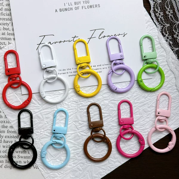 Door Latch and Spring Latch Combination Set, Colorful Painted Spring Rings, DIY Bead Keychain Pendant Accessories Wholesale