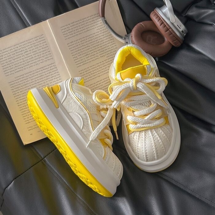 Breathable Thick-Soled Trendy Shoes for Women 2025 Autumn New Designer Style Niche Color-Blocking Shell Shoes Mesh Casual Sneakers Breathable Thick-Soled Trendy Shoes for Women 2025 Autumn New Designer Style Niche Color-Blocking Shell Shoes Mesh Casual Sneakers