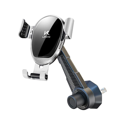 Gravity Sensing Mirror Automatic – Car phone holder - air-outlet-mirror-style-long-hook-clip-silver-automatic-clamping
