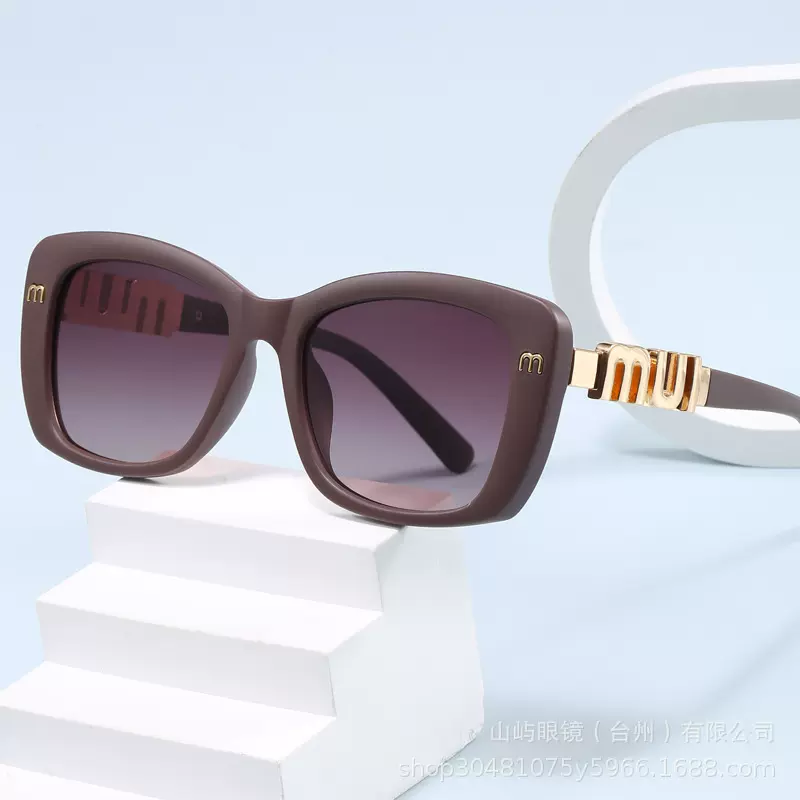 欧美跨境小框复古女士墨镜MU新款偏光太阳镜时尚潮流高品质墨镜
