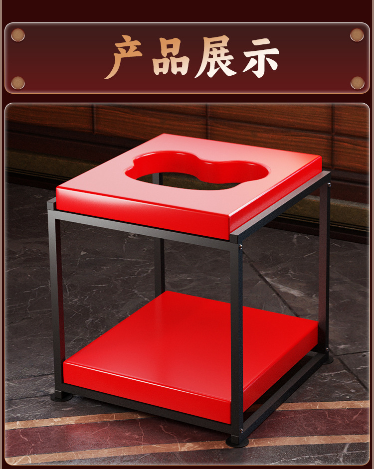 Jiuai SM Bondage Stool with Handcuffs, Red Iron and PU Adult Couple Flirting Training Furniture — detail image 29