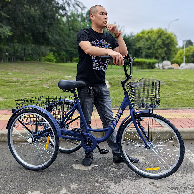 European Style Lufeiya 26inch Reverse Brake Tricycle, Adult Pedal Tricycle, Vegetable Basket Cart Custom-Made