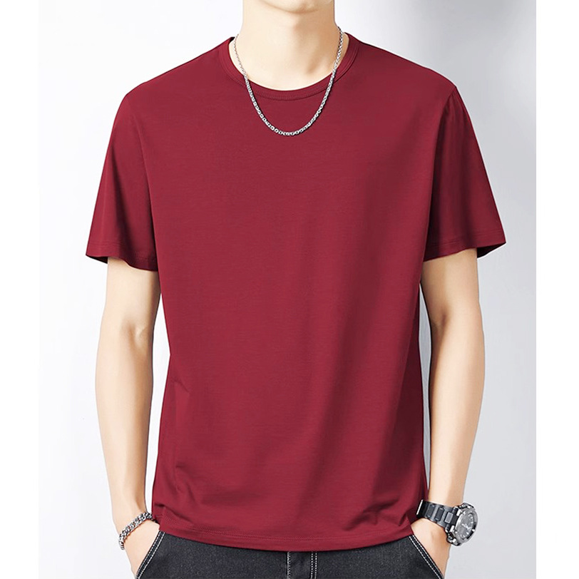 Camiseta modal para hombre, manga corta, cuello redondo, camisa suelta vieja, media manga delgada, camiseta de verano para hombre de talla grande
