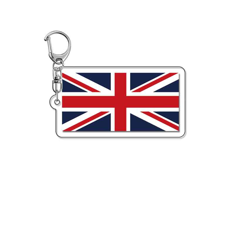 Unisex Gender Classic Style Style 1 Piece Classic Style National Flag Acrylic Unisex Spring Ring Trigger Clasp Closure Bag Pendant Keychain