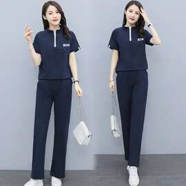 2022休闲套装女夏季短袖新款时尚洋气潮流宽松阔腿裤运动服两件套