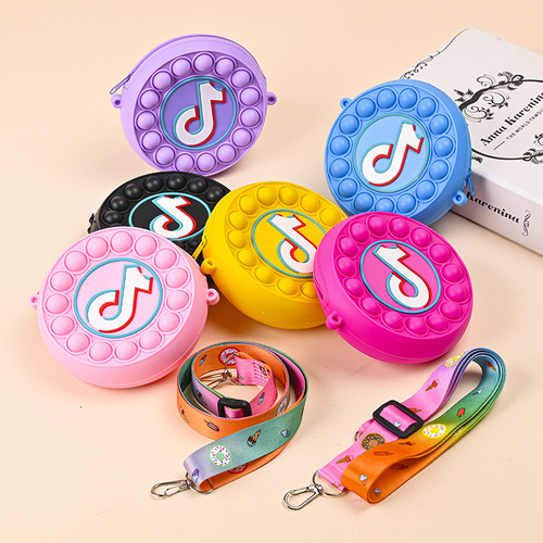 Circular Silicone Purse, Minimalist High-end Creative Shoulder Crossbody Kids Accessory Cute Silicone Storage Bag