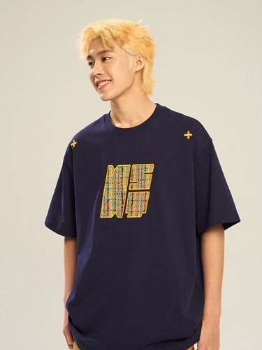 Men's Summer Short Sleeve T-Shirt, Korean Style Fashion Embroidered Half-Sleeve Top, Hong Kong Style Loose Casual Streetwear T-Shirt