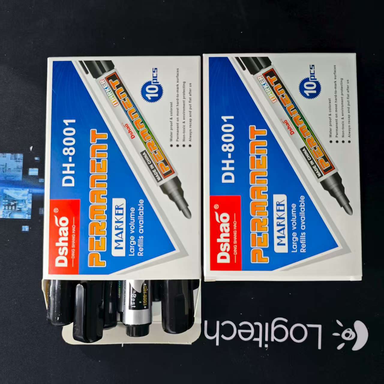 Bolígrafo de marcado de aceite negro de cabeza gruesa impermeable y rápido secado de cabeza única de gran capacidad bolígrafo de marcado especial para sitio de construcción logística