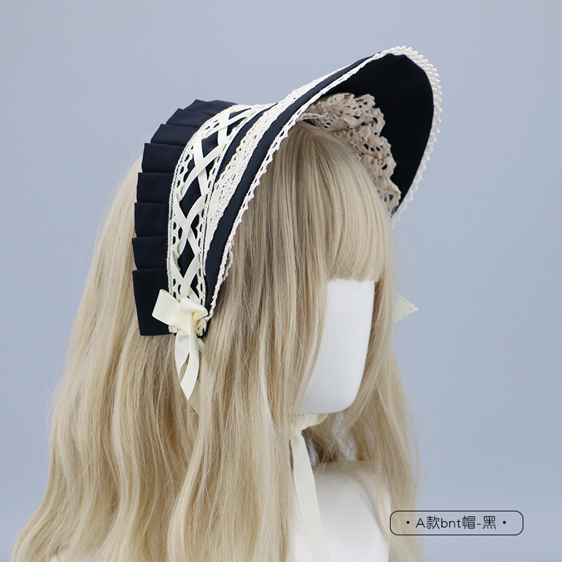 Una sola pieza de entrega Lolita tocado BNT encaje arco accesorios hechos a mano lovde gorro de pelo