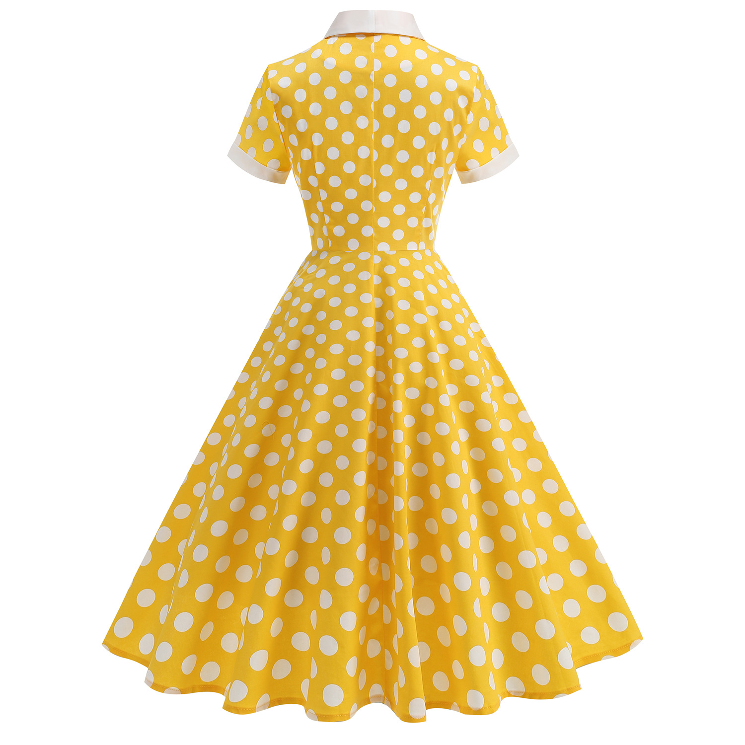Hepburn-style Vintage Spring Outing Court-style Waist-cinching Light Dress, Annual Meeting Performance Outfit, Long_ecoleips.com