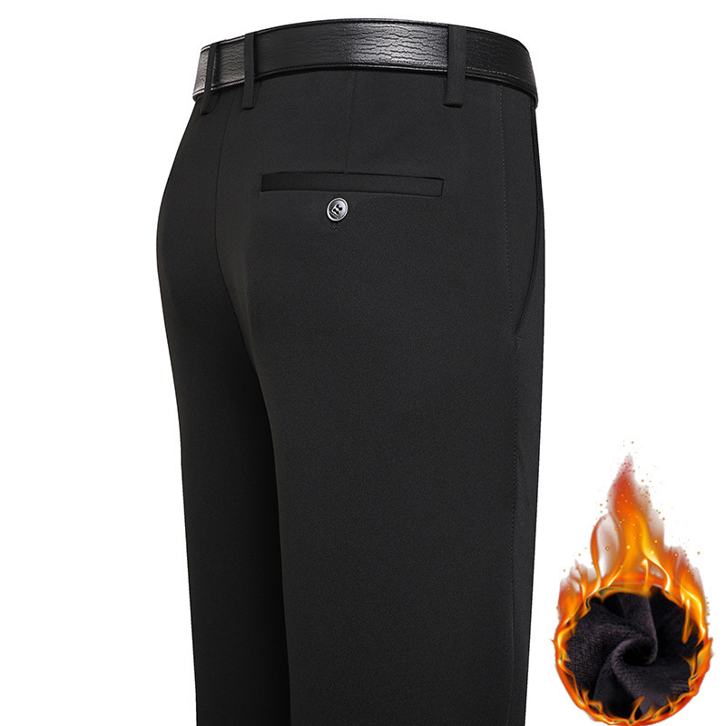 Verano en stock recto Four Seasons universal micro elástico de los hombres pantalones de traje casual de mediana edad y ancianos delgados gruesos Pantalones rectos de negocios al por mayor