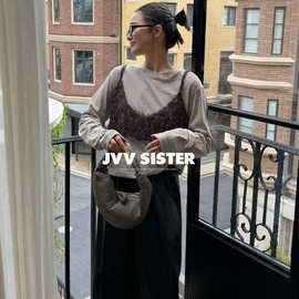 JVV十三行2026秋季新款韩系极简风镂空吊带两件套长袖T恤女01211