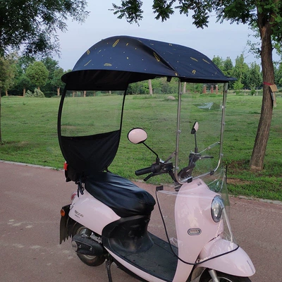 electric vehicle sun protection | Elektromobil üçün ön şüşə çətiri (günlük) - stainless-steel-golden-wheat-ears-large-back-pocket-car-equipped-with-rearview-mirrors