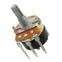 WH138 电位器 100K 单联弯脚 带开关 调速器 B100K 柄长20MM