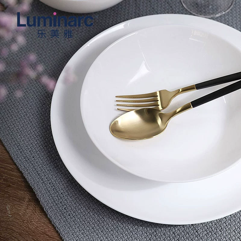 Стеклянная посуда Luminarc (Le Meiya) белоснежная, столовая тарелка, суповая миска, набор для домашнего использования