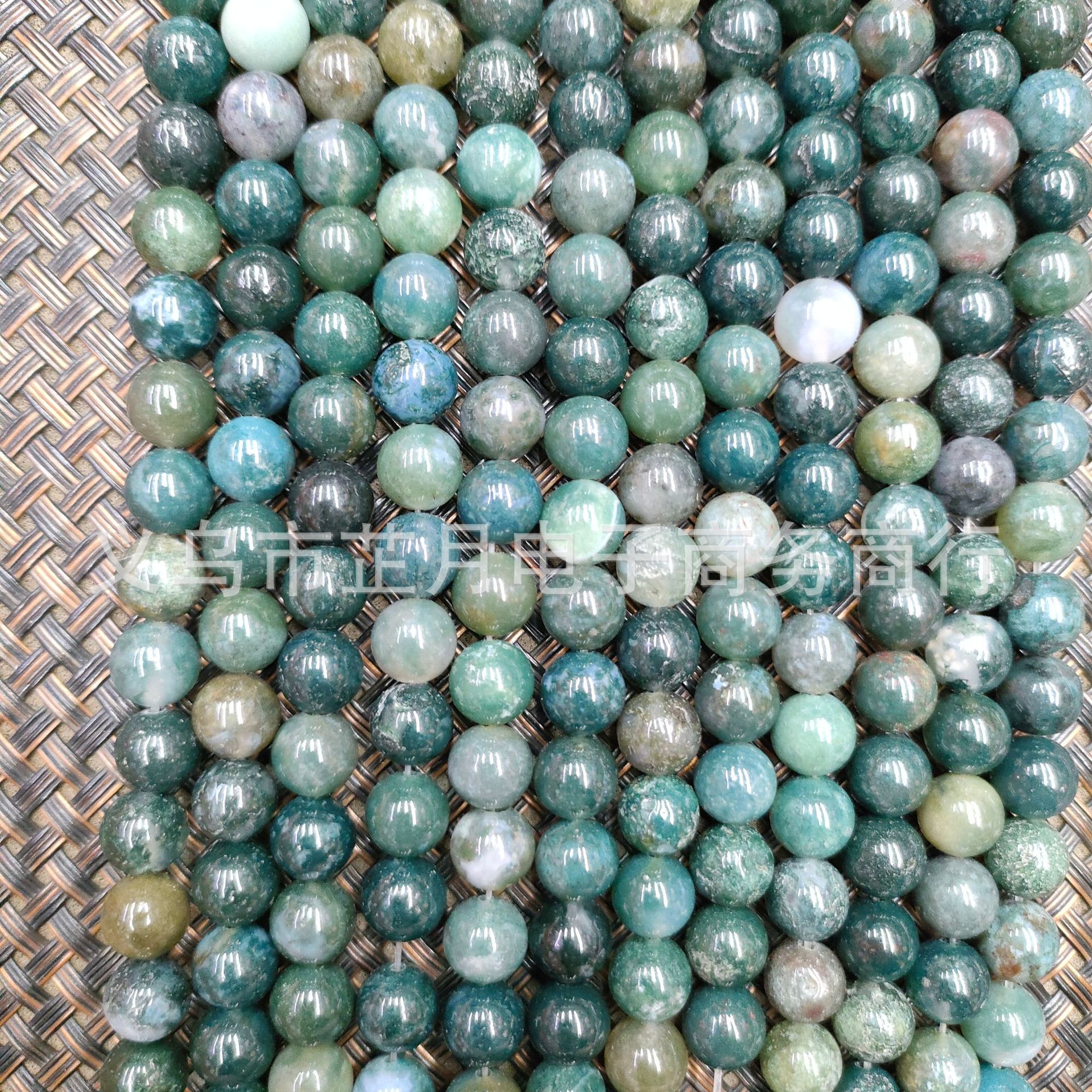 Direct Manufacturer Supply Grade A Natural Moss Agate Bead Jewelry Accessories