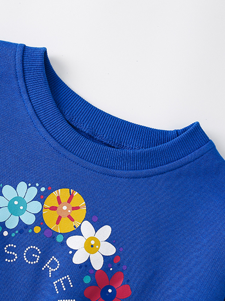 Malwee chaqueta infantil otoño nuevo estilo europeo y americano para niños pequeños y medianos impresión extranjera camisa de cuello redondo manga larga para usar camisa