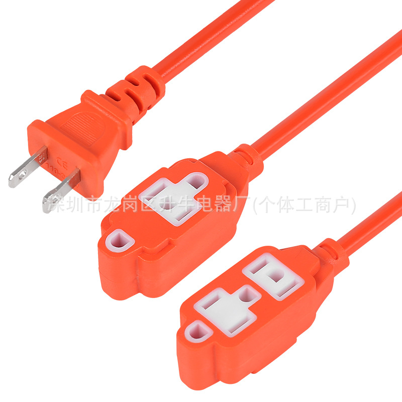 Amazon mismo cable de extensión para el hogar para interiores, enchufe americano polar de dos núcleos, cable de extensión polar estándar estadounidense, nueve orificios