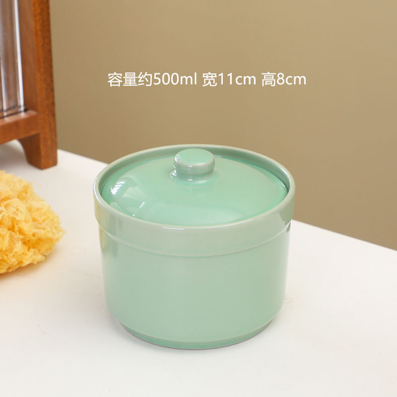 Taza de estofado de olla de barro guisada recta en agua, olla de estofado de una persona, olla de sopa con tapa, shaxian snack, nido de pájaro, olla de sopa hirviendo de cerámica