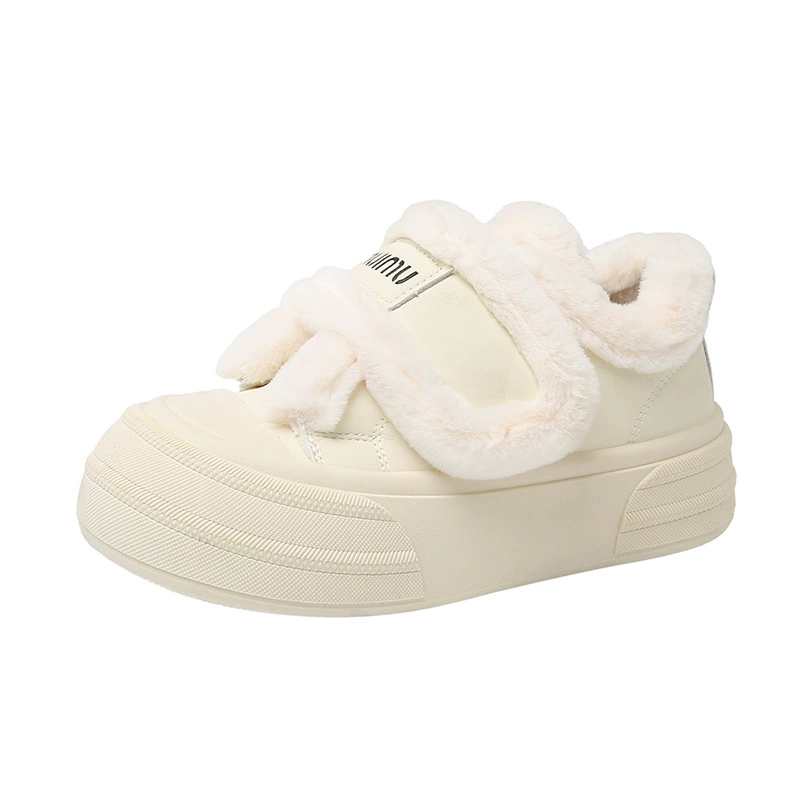 Winter shoes platform with velcro, keep warm sneakers