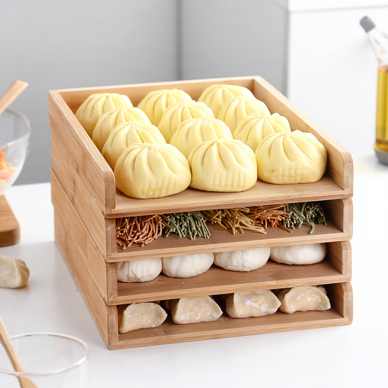 household Dumplings Tray Superposition Bamboo Dumplings curtain multi-storey Drainage Ravioli Cover Curtain Dumpling dish