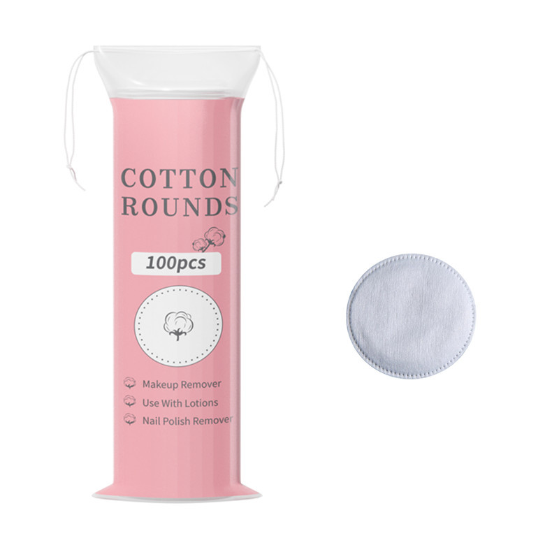Discos de algodón redondos estilo inglés, algodón spunlace, algodón acolchado compuesto de tres capas, discos desmaquillantes con borde cosido y relieve, engrosados.