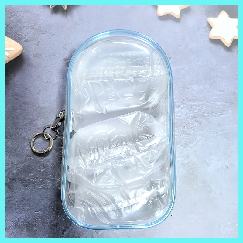 Bolso colgante simple a prueba de polvo de tela de tela de tela de tela, pvc, bolsa de almacenamiento portátil a prueba de polvo para salida transparente, muñeca de algodón, bolsa para bebé