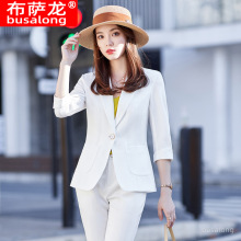 busalong春夏OL经典中袖职业女士裤子套装销售正装工作服西服 602