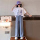 Girls' Short-sleeved T-shirt suit Summer 2024 New Style Girls' Clothing Children's Summer Girls' Clothing for Big Children