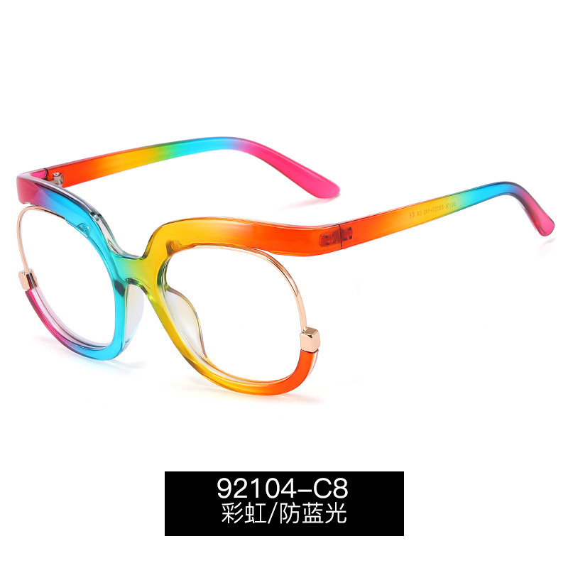 92104 empuje caliente Amazon gran marco anti-azul luz gafas europeo y americano marco de moda gafas mujeres pueden coincidir miopía gafas