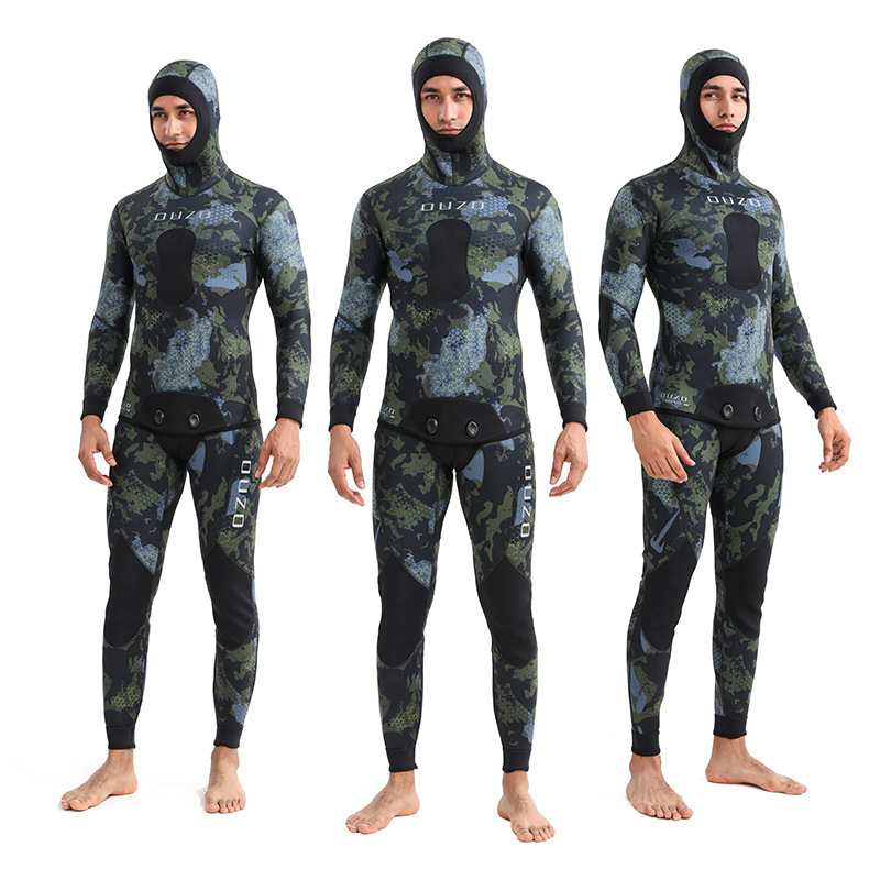 3mm Hunting Diving Suit, Two-Piece Wet Suit, Surfing and Freediving Hunting Suit, Camouflage Cold-Proof and Warm Neoprene Diving Suit 3mm Hunting Diving Suit, Two-Piece Wet Suit, Surfing and Freediving Hunting Suit, Camouflage Cold-Proof and Warm Neoprene Diving Suit