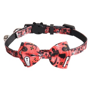 Aminger New Pet Supplies Halloween Ribbon Series Cat Collar Ghost Spider Skull Pumpkin Collar